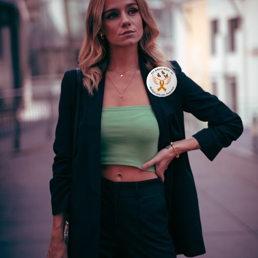 Oranje lint engelvleugels vlinders ms Button