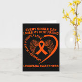 Oranje Lint Hart Leukemie Bewustzijn Herinnering A Kaart (Gele Bloem)