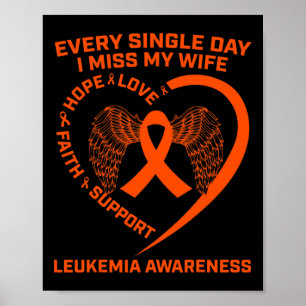 Oranje lint hart leukemie bewustzijn in geheugen O Poster