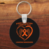 Oranje lint hart leukemie bewustzijn in geheugen O Sleutelhanger (Voorkant)
