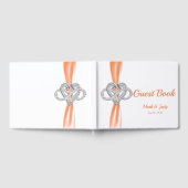 Oranje lint Infinity hart bruiloft gastenboek (Volledig)