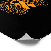 Oranje Lint Kanker Leukemie Bewustzijn Ondersteuni Poster (Hoek)