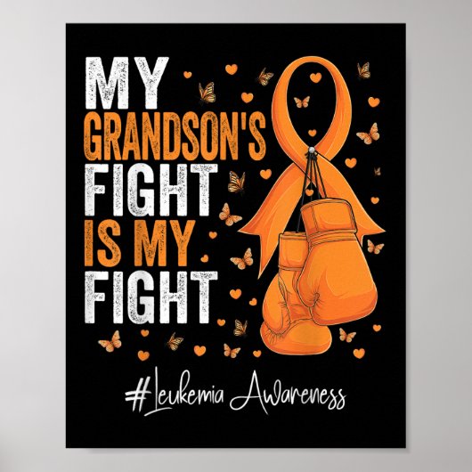 Oranje lint kleinzoon leukemie bewustzijn poster (Voorkant)