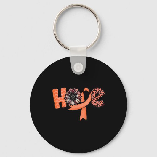 Oranje Lint Leopard Zonnebloem Hope RSD CRPS Awar Sleutelhanger (Voorkant)