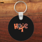 Oranje Lint Leopard Zonnebloem Hope RSD CRPS Awar Sleutelhanger (Voorkant)