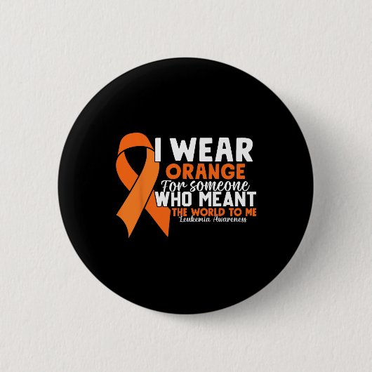 Oranje Lint Leukemie Bewustzijn Bloedkanker Ronde Button 5,7 Cm (Voorkant)