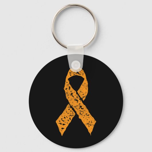 Oranje lint  Leukemie Bewustzijn Kanker Pa Sleutelhanger (Voorkant)
