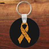 Oranje lint  Leukemie Bewustzijn Kanker Pa Sleutelhanger (Voorkant)