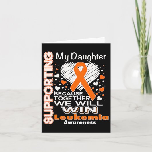 Oranje lint leukemie bewustzijn ondersteunen van m kaart (Voorkant)