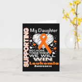 Oranje lint leukemie bewustzijn ondersteunen van m kaart (Gele Bloem)