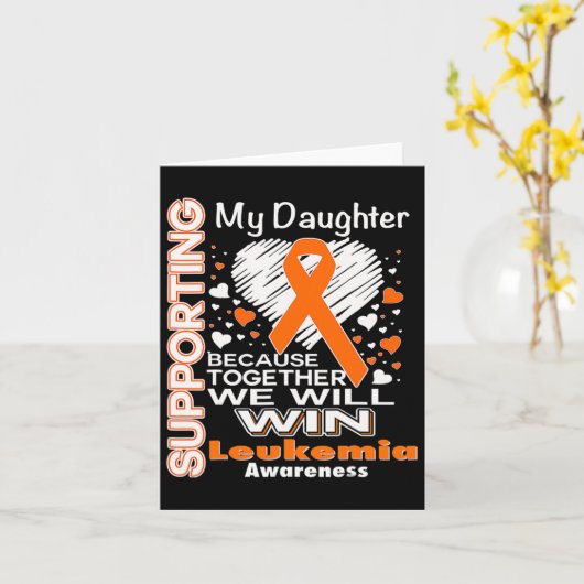 Oranje lint leukemie bewustzijn ondersteunen van m kaart (Gele Bloem)