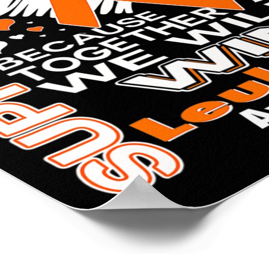 Oranje lint leukemie bewustzijn ondersteunen van m poster (Hoek)