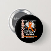 Oranje lint leukemie bewustzijn ondersteunen van m ronde button 5,7 cm (Voorkant /achterkant)