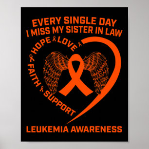 Oranje lint leukemie bewustzijn ter nagedachtenis poster