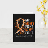 Oranje Lint Leukemiebewustzijn Mijn Moeders Strijd Kaart (Gele Bloem)
