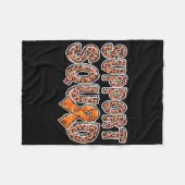 Oranje lint luipaard print support squad crps 1 fleece deken (Voorkant (Horizontaal))