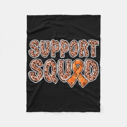 Oranje lint luipaard print support squad crps 1 fleece deken (Voorkant)