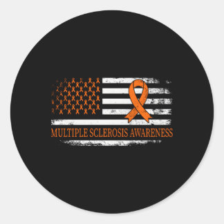Oranje lint MS Multible Sclerosis Awareness Ronde Sticker