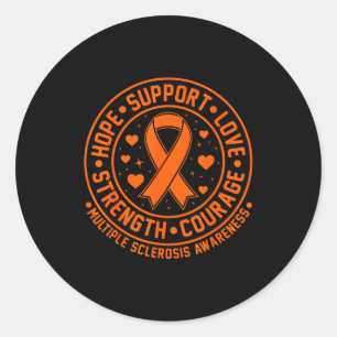 Oranje Lint Multiple Sclerose Awareness Ronde Sticker
