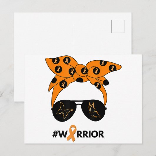 Oranje Lint Nierkanker Warrior Bandana Unbrea Briefkaart (Voorkant / Achterkant)