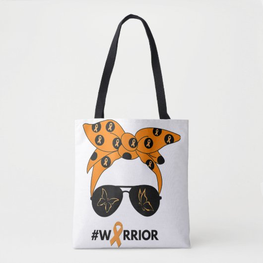 Oranje Lint Nierkanker Warrior Bandana Unbrea Tote Bag (Voorkant)