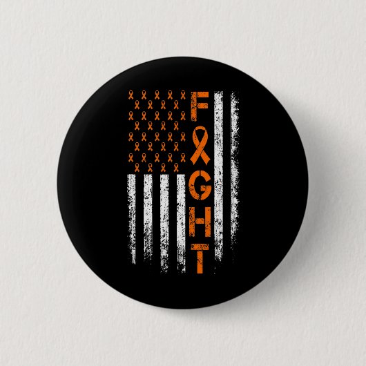 Oranje lint teken - Leukemie Bewustzijn Ronde Button 5,7 Cm (Voorkant)