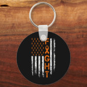 Oranje lint teken - Leukemie Bewustzijn Sleutelhanger (Voorkant)