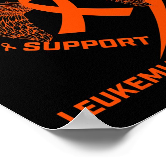 Oranje lint van hart leukemie bewustzijn Geheugen  Poster (Hoek)