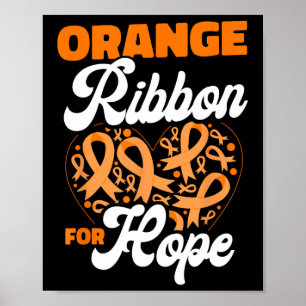 Oranje lint voor hoop bloedkanker bewustzijn poster