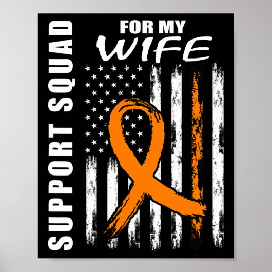 Oranje lint vrouw leukemie bewustzijn USA Flag Can Poster (Voorkant)