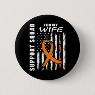 Oranje lint vrouw leukemie bewustzijn USA Flag Can Ronde Button 5,7 Cm