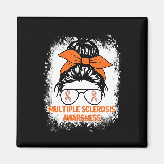 Oranje lint vrouwen MS multiple sclerose Magneet (Voorkant)