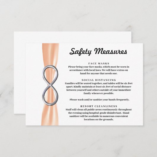 Oranje lint Zilver Oneindig Veiligheidsmaatregelen Informatiekaartje (Voorkant / Achterkant)