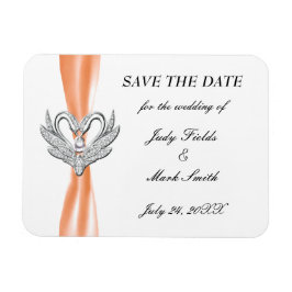 Oranje lint zilver zwemt sparen de Datum Magnet Magneet