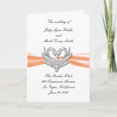 Oranje lint zilveren zwanen programmkaart programma (Voorkant)