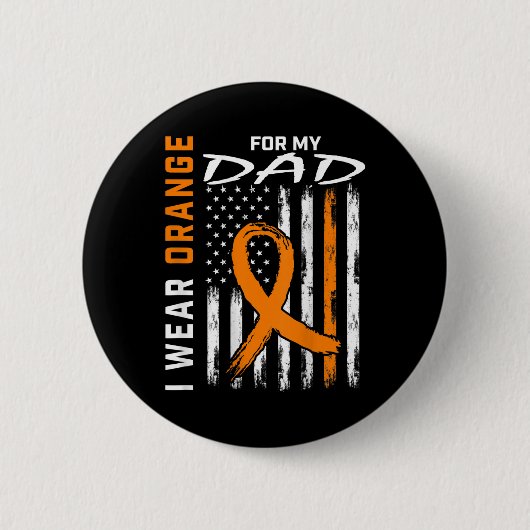 Oranje lintaap Leukemie Bewustheid Amerikaanse vla Ronde Button 5,7 Cm (Voorkant)
