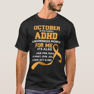 Oranje lintbewustzijn voor ADHD-bewustmakingsmaand T-shirt