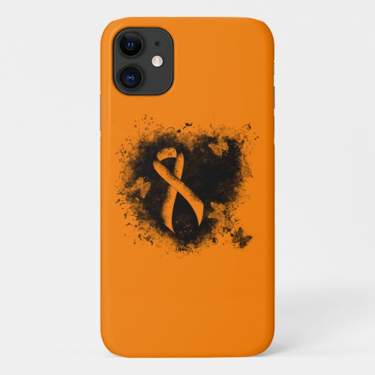 Oranje lintgegraven hart Case-Mate iPhone case (Achterkant)
