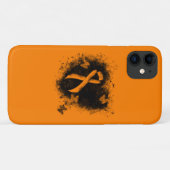Oranje lintgegraven hart Case-Mate iPhone case (Achterkant (horizontaal))
