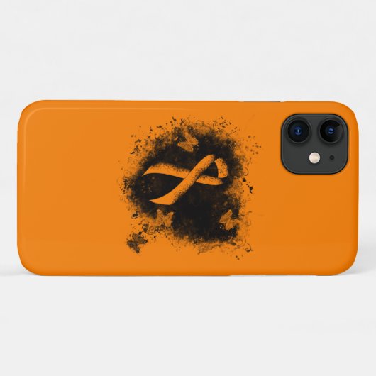 Oranje lintgegraven hart Case-Mate iPhone case (Achterkant (horizontaal))