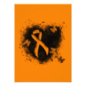 Oranje lintgegraven hart foto afdruk (Voorkant)