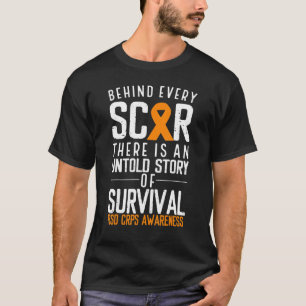 Oranje lintje achter elke scar Survivor Road Crps  T-shirt