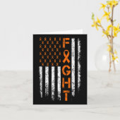 Oranje lintteken - Leukemie Bewustzijn Kaart (Gele Bloem)