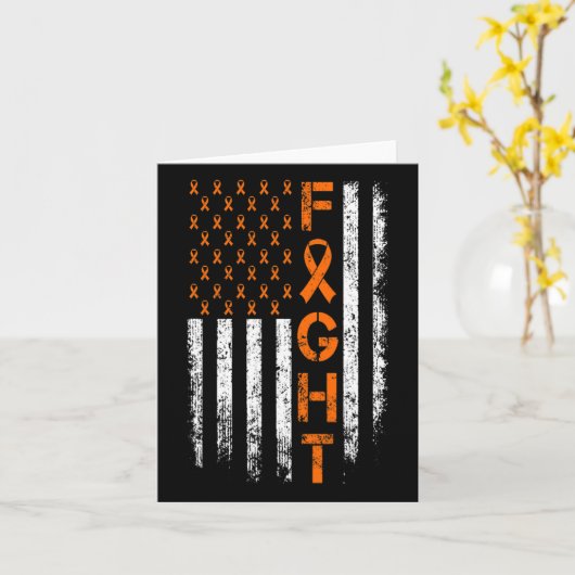 Oranje lintteken - Leukemie Bewustzijn Kaart (Gele Bloem)