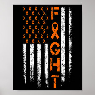 Oranje lintteken - Leukemie Bewustzijn Poster