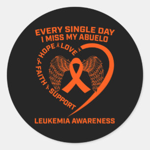 Oranje lintvleugels Leukemie Bewustzijn in Memory Ronde Sticker