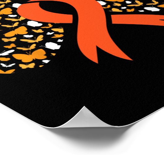 Oranje lintvlinder leukemie bewustzijn Survivo Poster (Hoek)