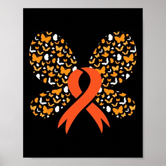 Oranje lintvlinder leukemie bewustzijn Survivo Poster (Voorkant)