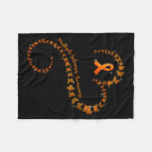 Oranje Lintvlinder Multiple Sclerose Bewustzijn Fleece Deken (Voorkant (Horizontaal))