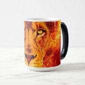 Oranje Lion Face Magische Mok (Voorkant rechts)